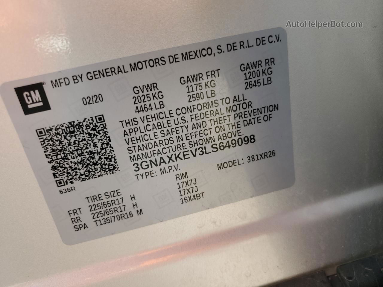 2020 Chevrolet Equinox Lt Silver vin: 3GNAXKEV3LS649098