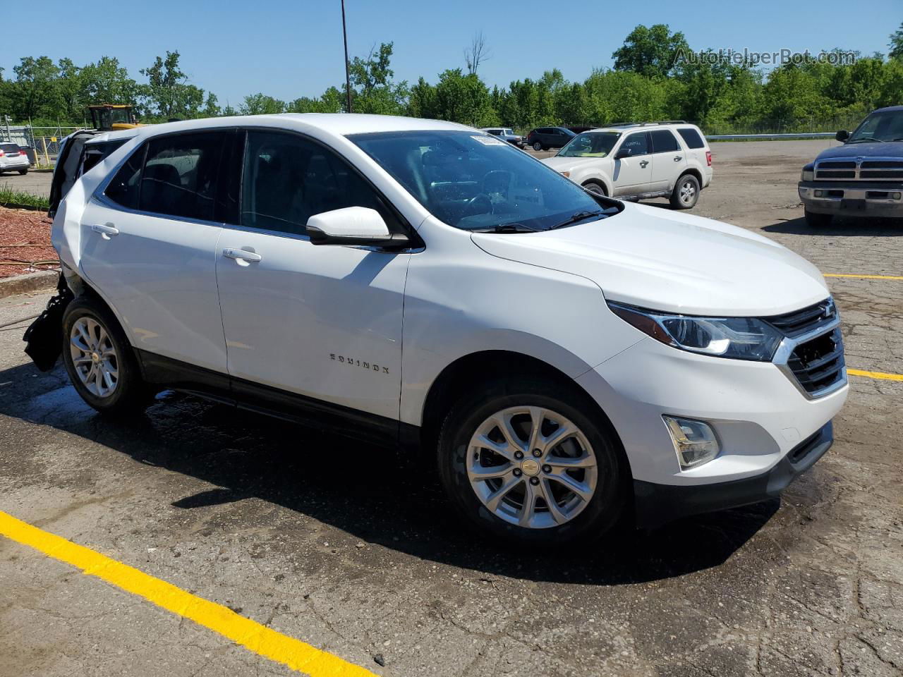 2019 Chevrolet Equinox Lt White vin: 3GNAXKEV9KS640209