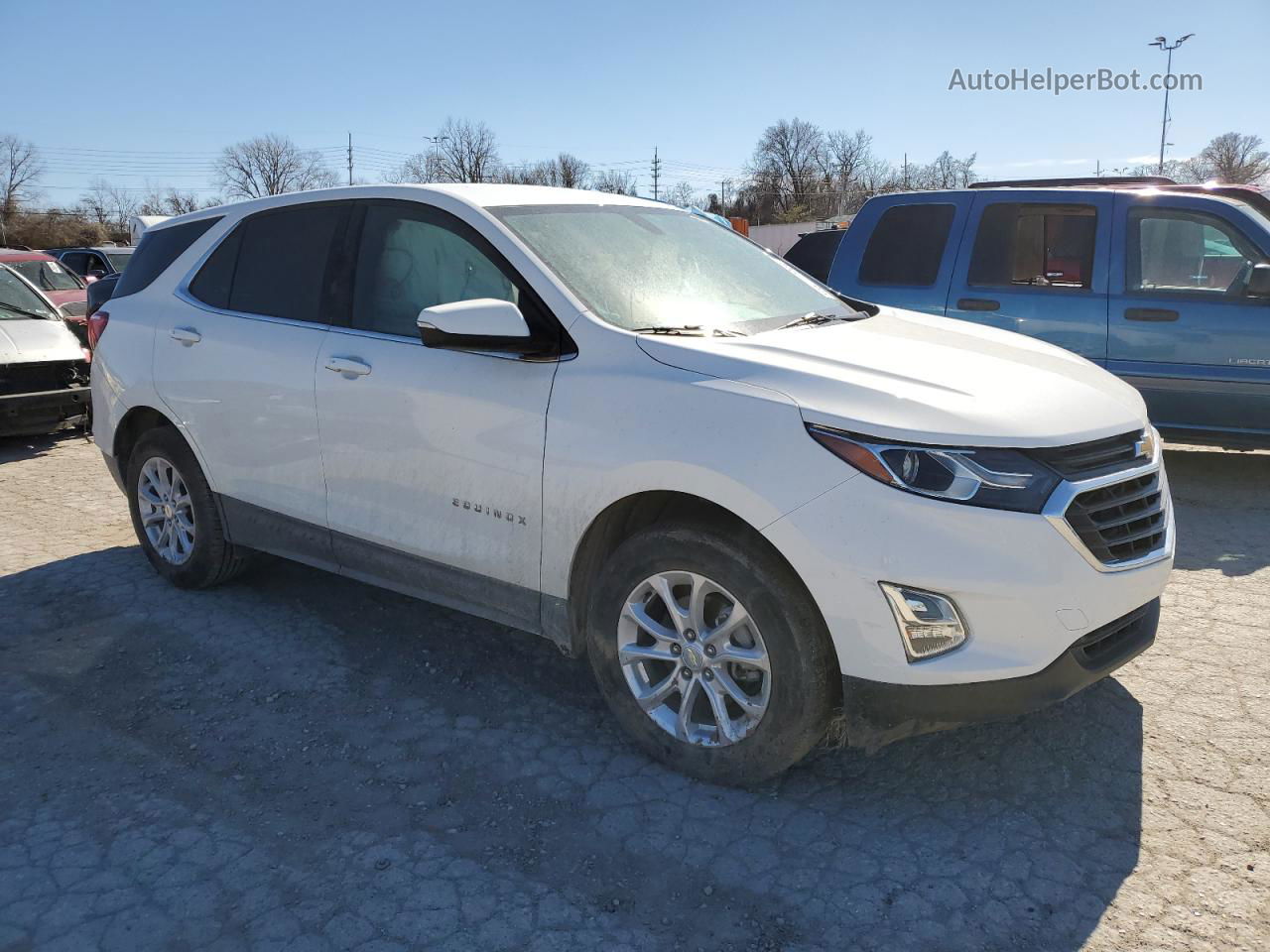 2019 Chevrolet Equinox Lt White vin: 3GNAXKEVXKS562510