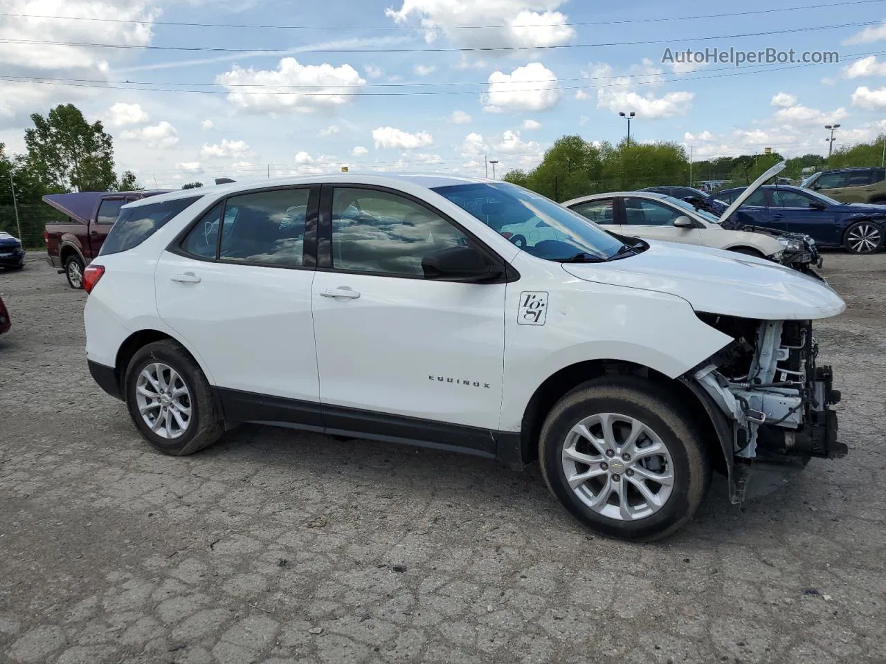 2019 Chevrolet Equinox Ls White vin: 3GNAXSEV2KS602384