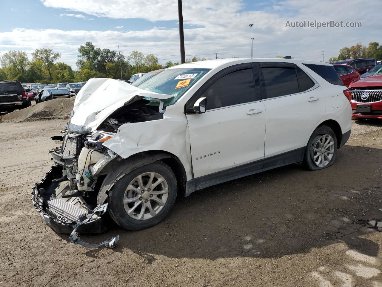 2018 Chevrolet Equinox Lt White vin: 3GNAXSEV4JS582850