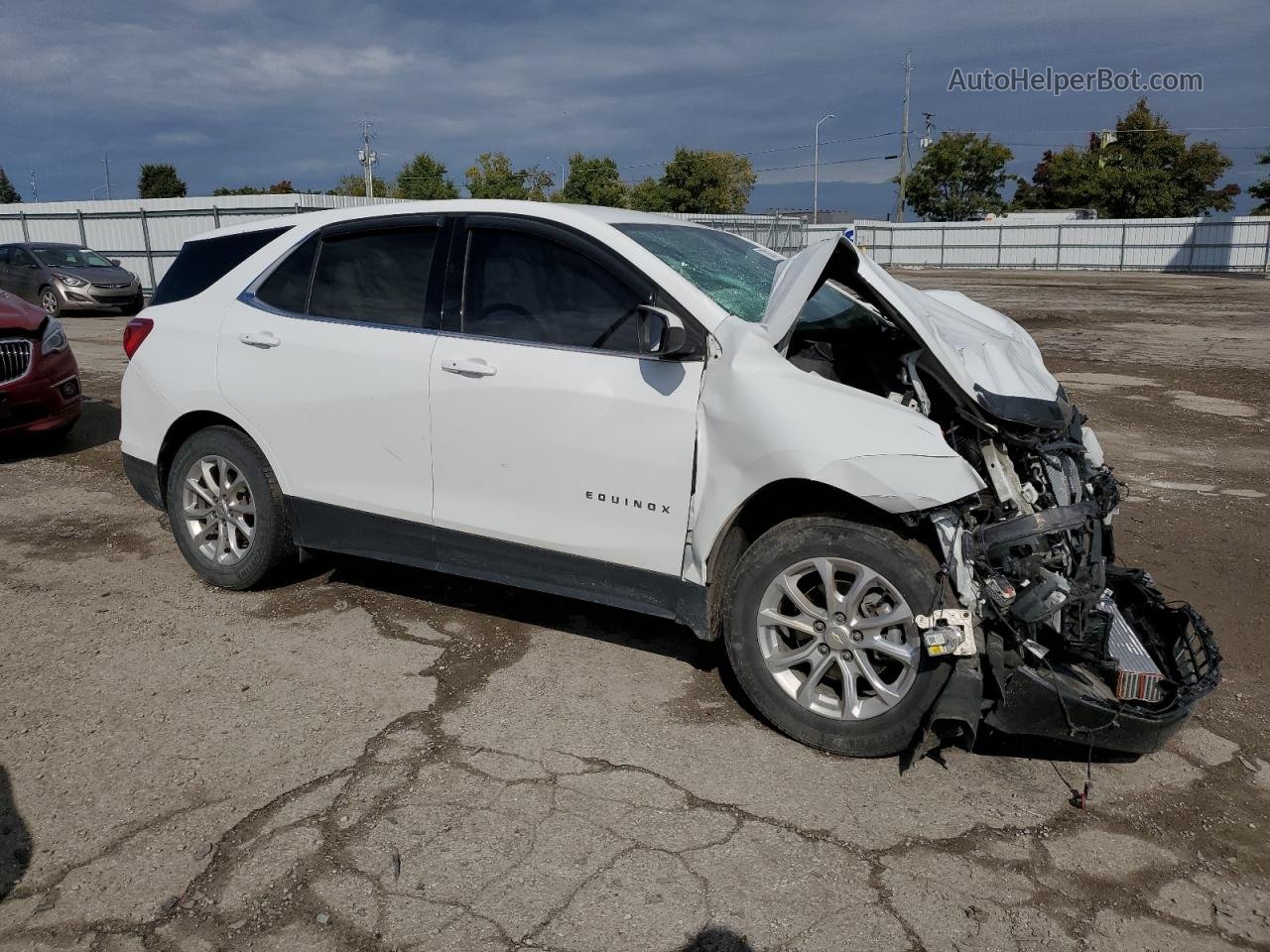 2018 Chevrolet Equinox Lt White vin: 3GNAXSEV4JS582850