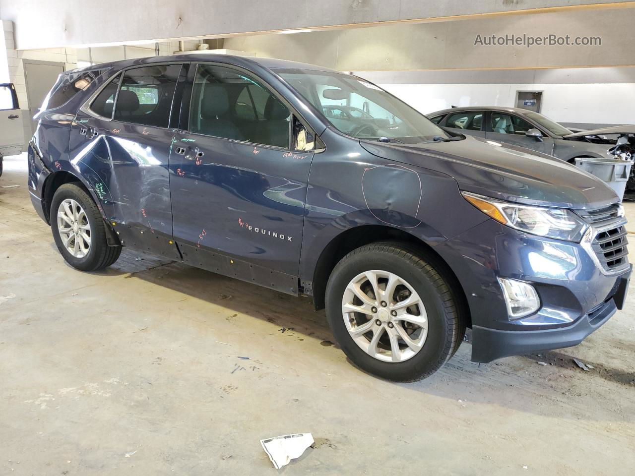 2018 Chevrolet Equinox Lt Синий vin: 3GNAXSEV7JS642166