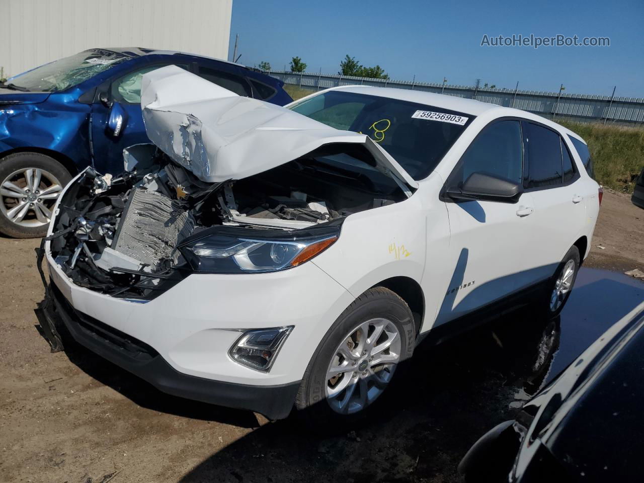 2019 Chevrolet Equinox Ls White vin: 3GNAXSEVXKS556982