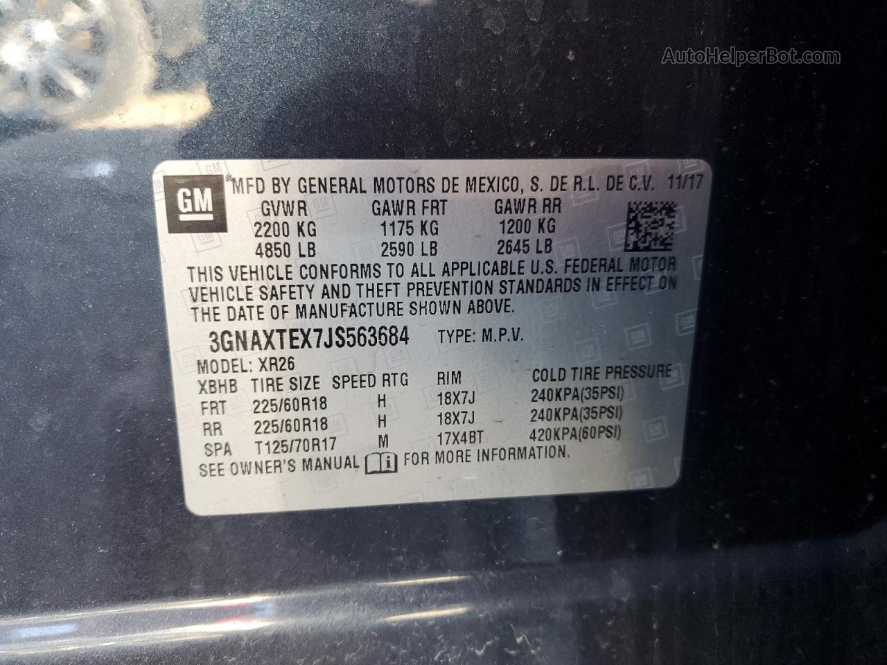 2018 Chevrolet Equinox Lt Синий vin: 3GNAXTEX7JS563684