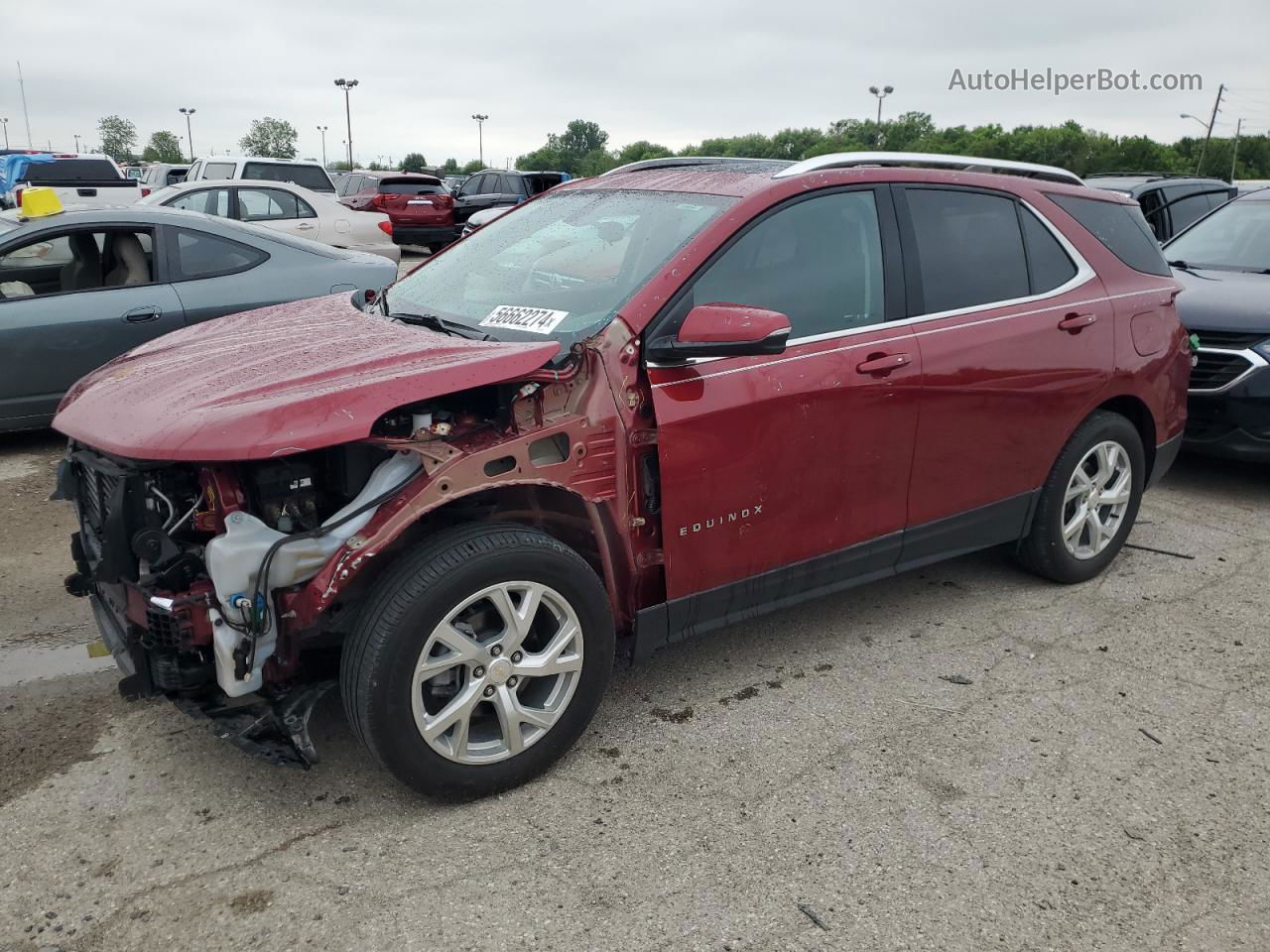 2019 Chevrolet Equinox Lt Бордовый vin: 3GNAXUEV3KL277976