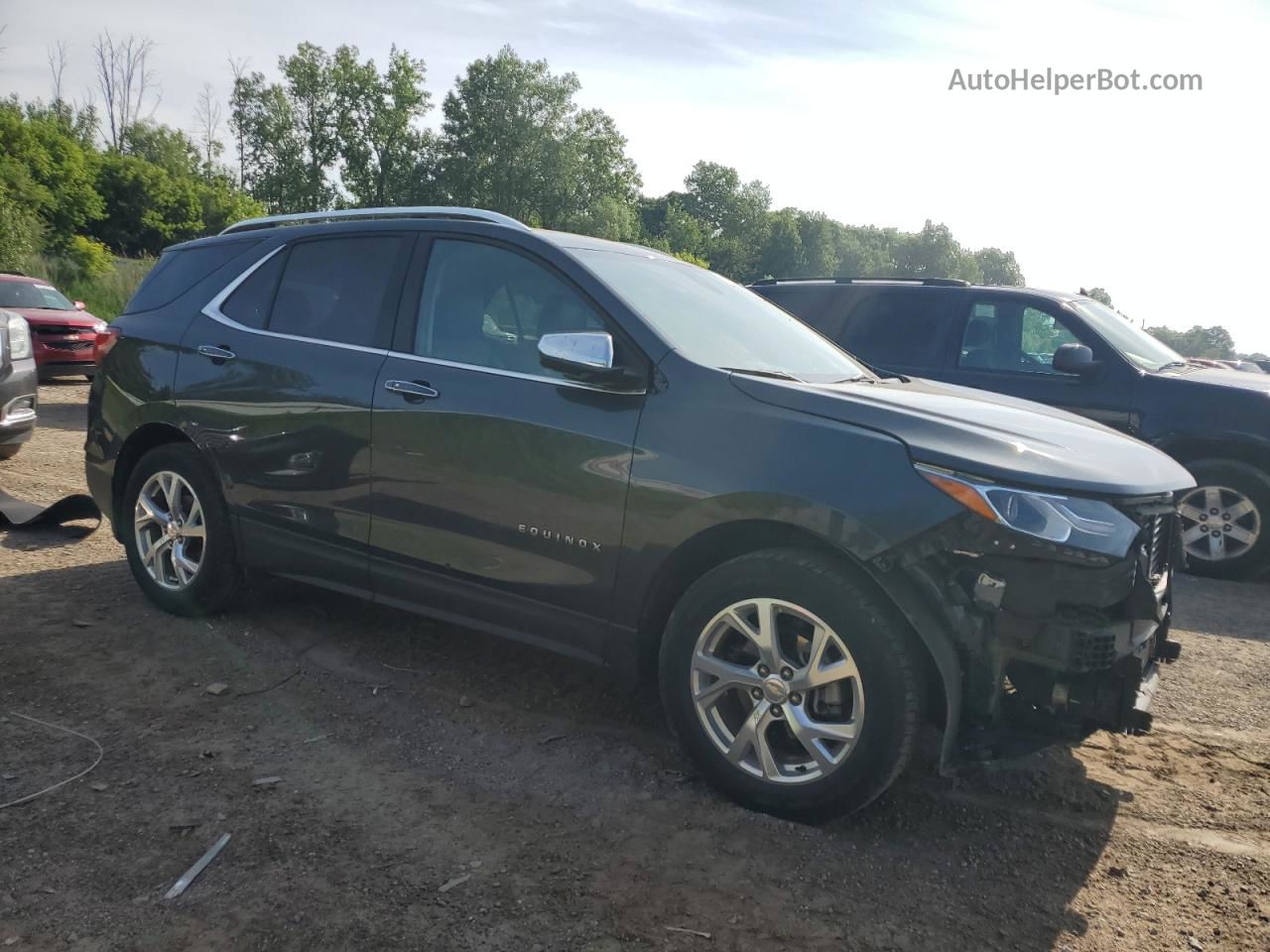 2018 Chevrolet Equinox Premier Серый vin: 3GNAXVEV0JS633911