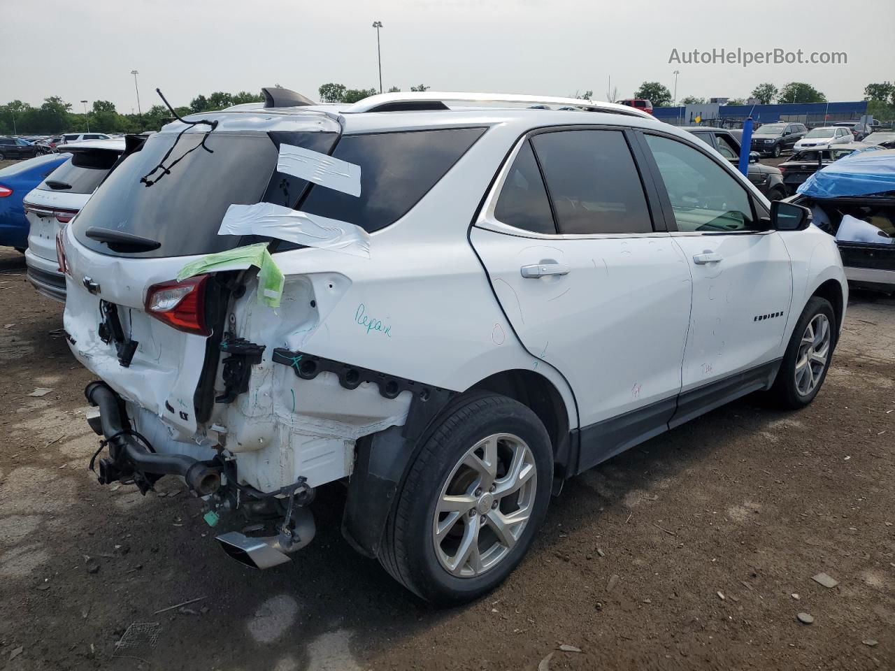 2019 Chevrolet Equinox Lt White vin: 3GNAXVEX9KS567586