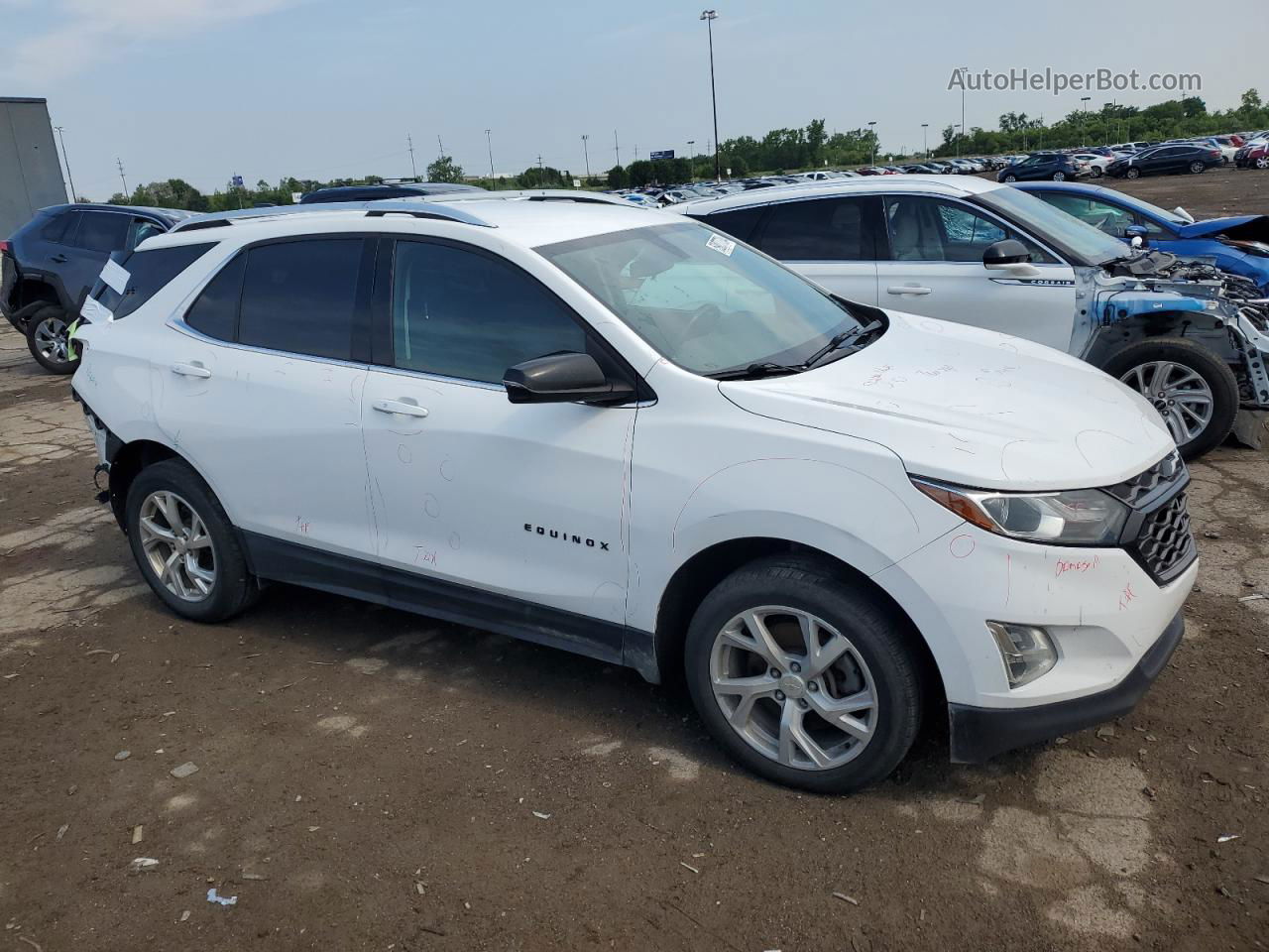 2019 Chevrolet Equinox Lt White vin: 3GNAXVEX9KS567586