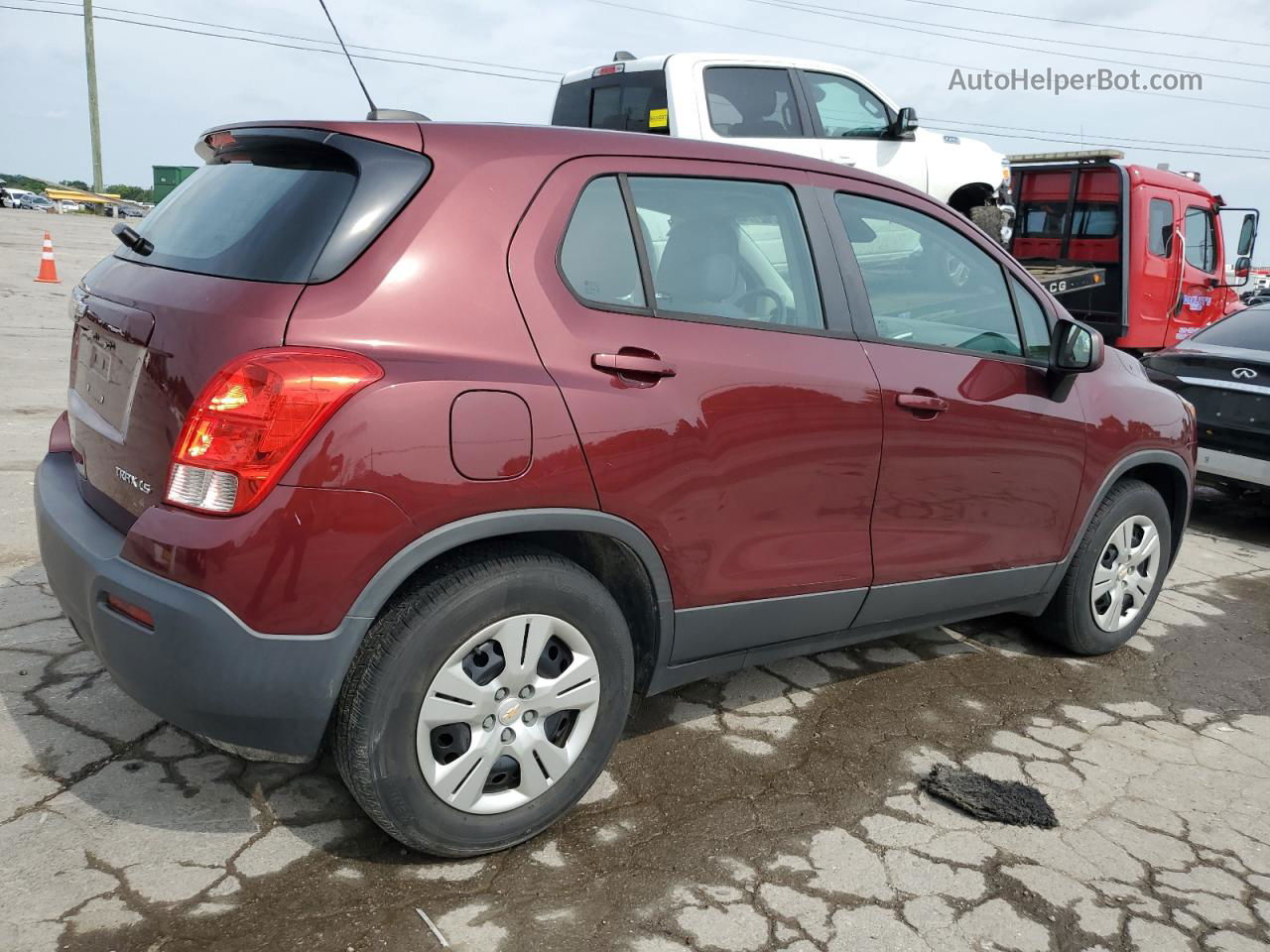 2016 Chevrolet Trax Ls Темно-бордовый vin: 3GNCJKSB0GL249729