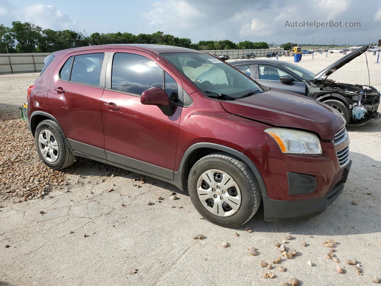 2016 Chevrolet Trax Ls Burgundy vin: 3GNCJKSB1GL124030