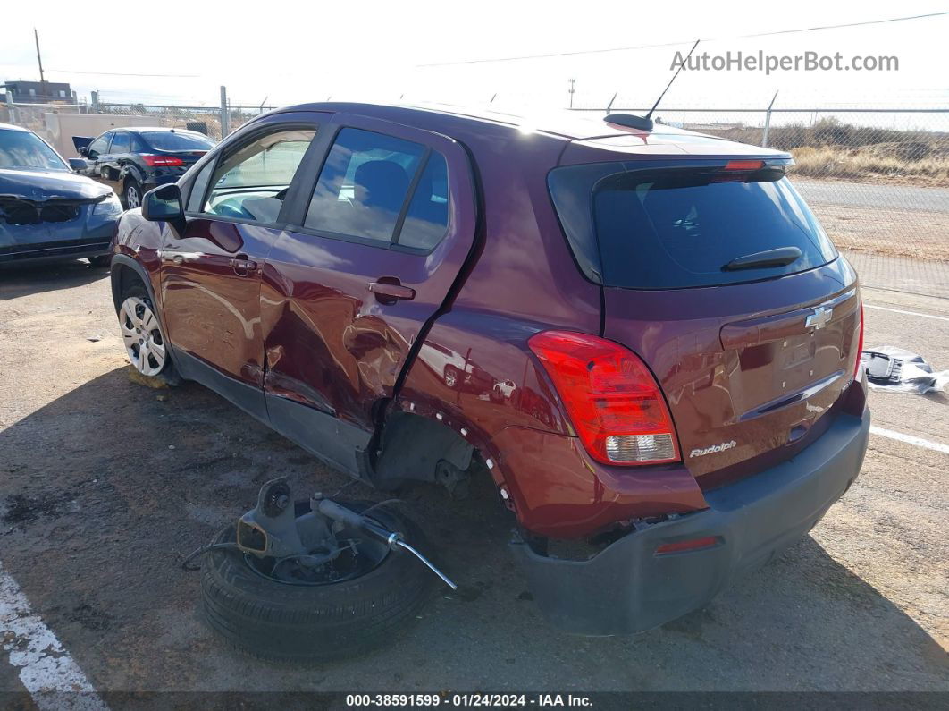 2016 Chevrolet Trax 1ls Maroon vin: 3GNCJKSB1GL275322