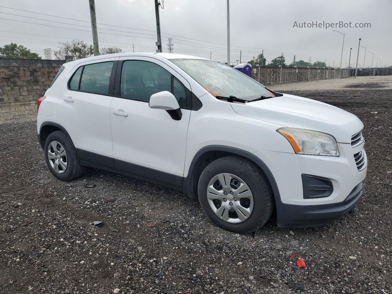 2016 Chevrolet Trax Ls White vin: 3GNCJKSB3GL125678