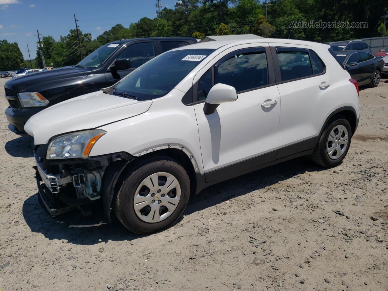 2016 Chevrolet Trax Ls White vin: 3GNCJKSB3GL275399