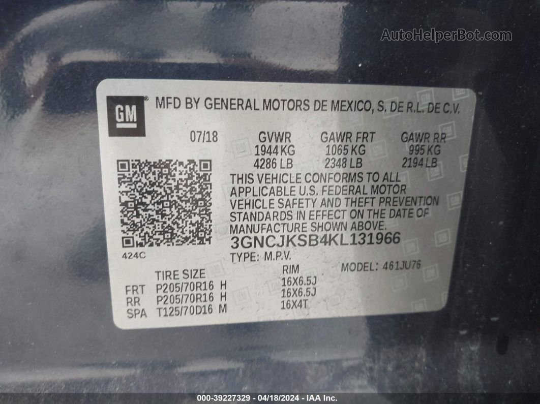 2019 Chevrolet Trax Ls Black vin: 3GNCJKSB4KL131966