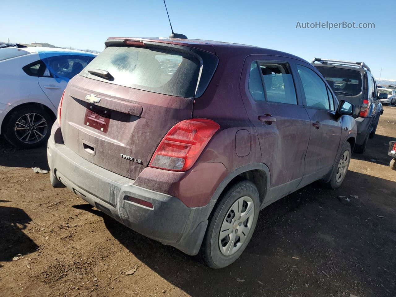 2016 Chevrolet Trax Ls Burgundy vin: 3GNCJKSB7GL253485