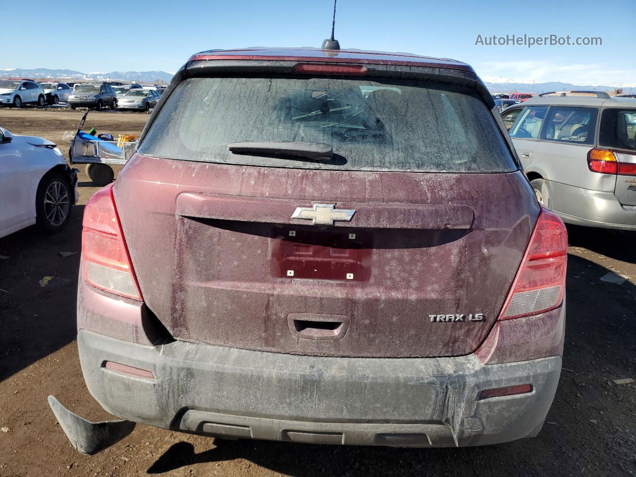 2016 Chevrolet Trax Ls Burgundy vin: 3GNCJKSB7GL253485