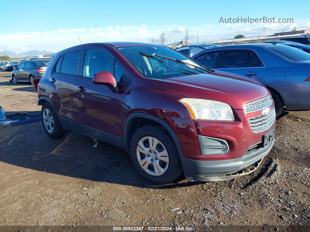 2016 Chevrolet Trax 1ls Красный vin: 3GNCJKSB9GL116936