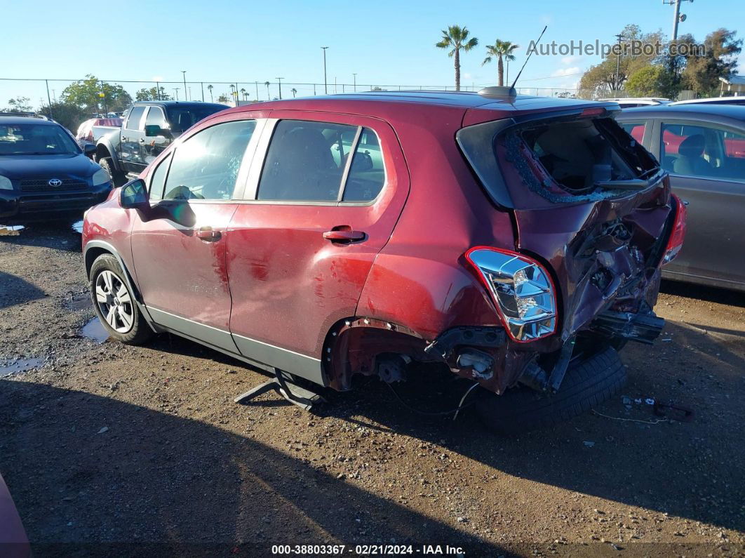 2016 Chevrolet Trax 1ls Красный vin: 3GNCJKSB9GL116936