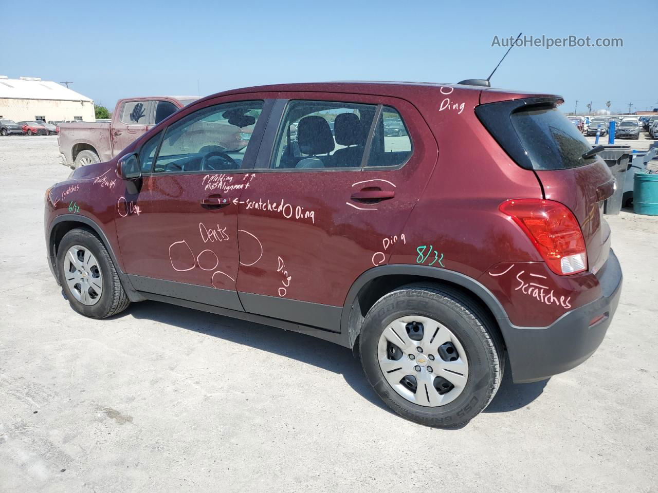 2016 Chevrolet Trax Ls Maroon vin: 3GNCJKSB9GL223937