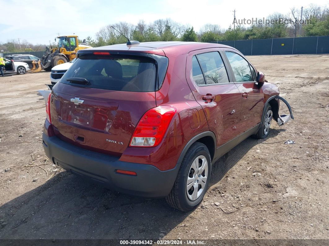 2016 Chevrolet Trax 1ls Темно-бордовый vin: 3GNCJKSBXGL275108