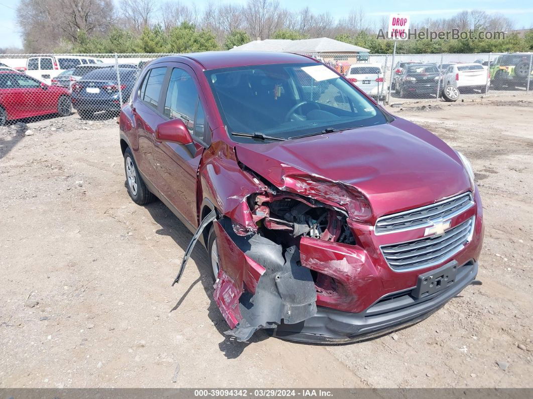 2016 Chevrolet Trax 1ls Maroon vin: 3GNCJKSBXGL275108