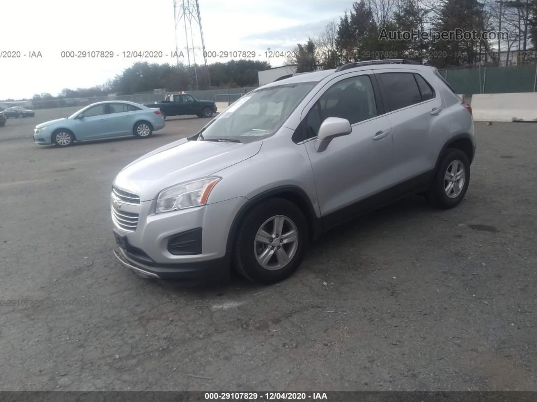 2016 Chevrolet Trax Lt Серебряный vin: 3GNCJLSB1GL271390