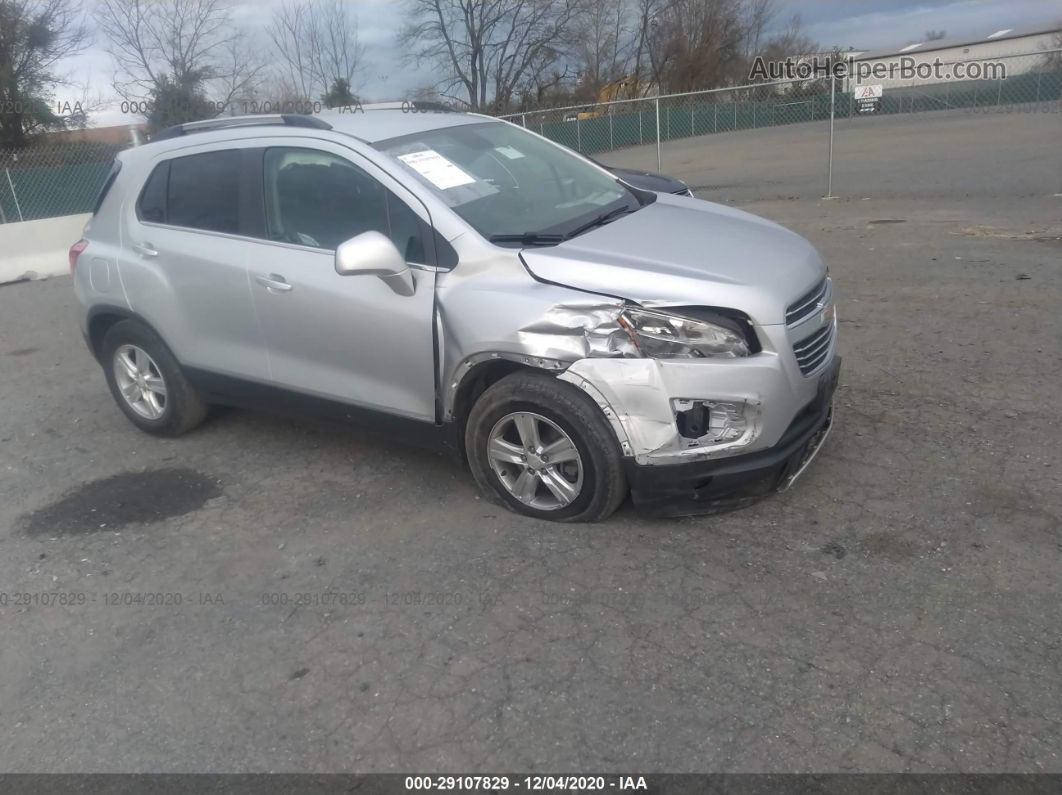 2016 Chevrolet Trax Lt Серебряный vin: 3GNCJLSB1GL271390