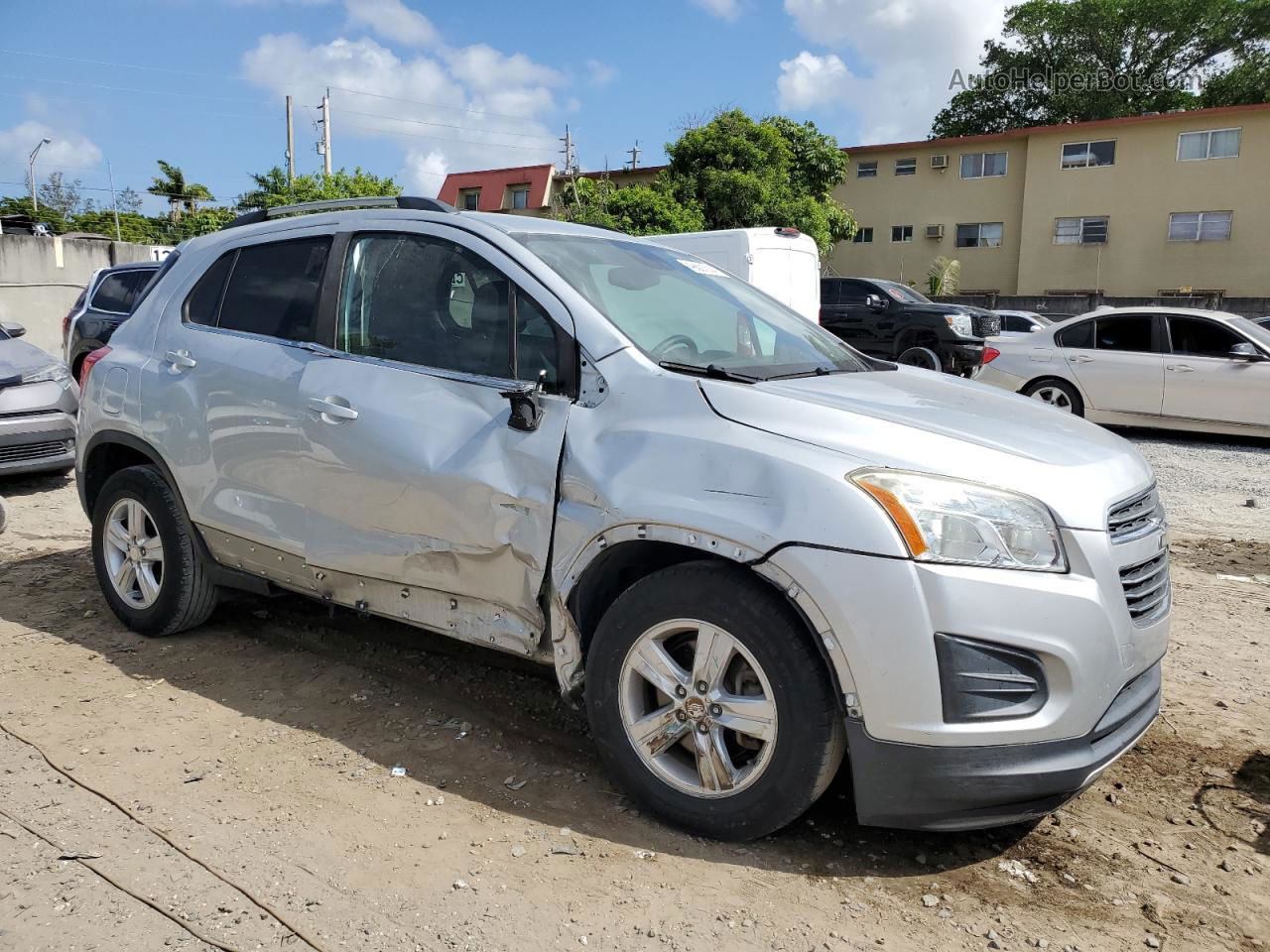 2016 Chevrolet Trax 1lt Серебряный vin: 3GNCJLSB2GL271916