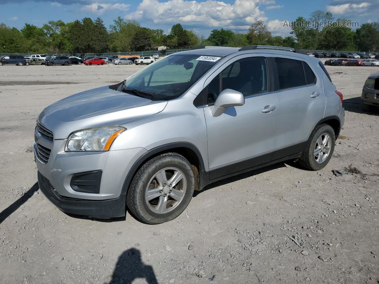 2016 Chevrolet Trax 1lt Silver vin: 3GNCJLSB3GL162073