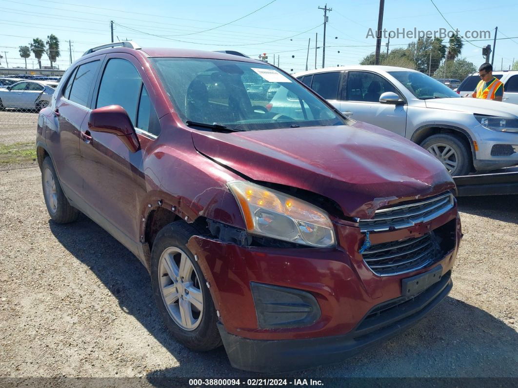 2016 Chevrolet Trax Lt Burgundy vin: 3GNCJLSB5GL170885