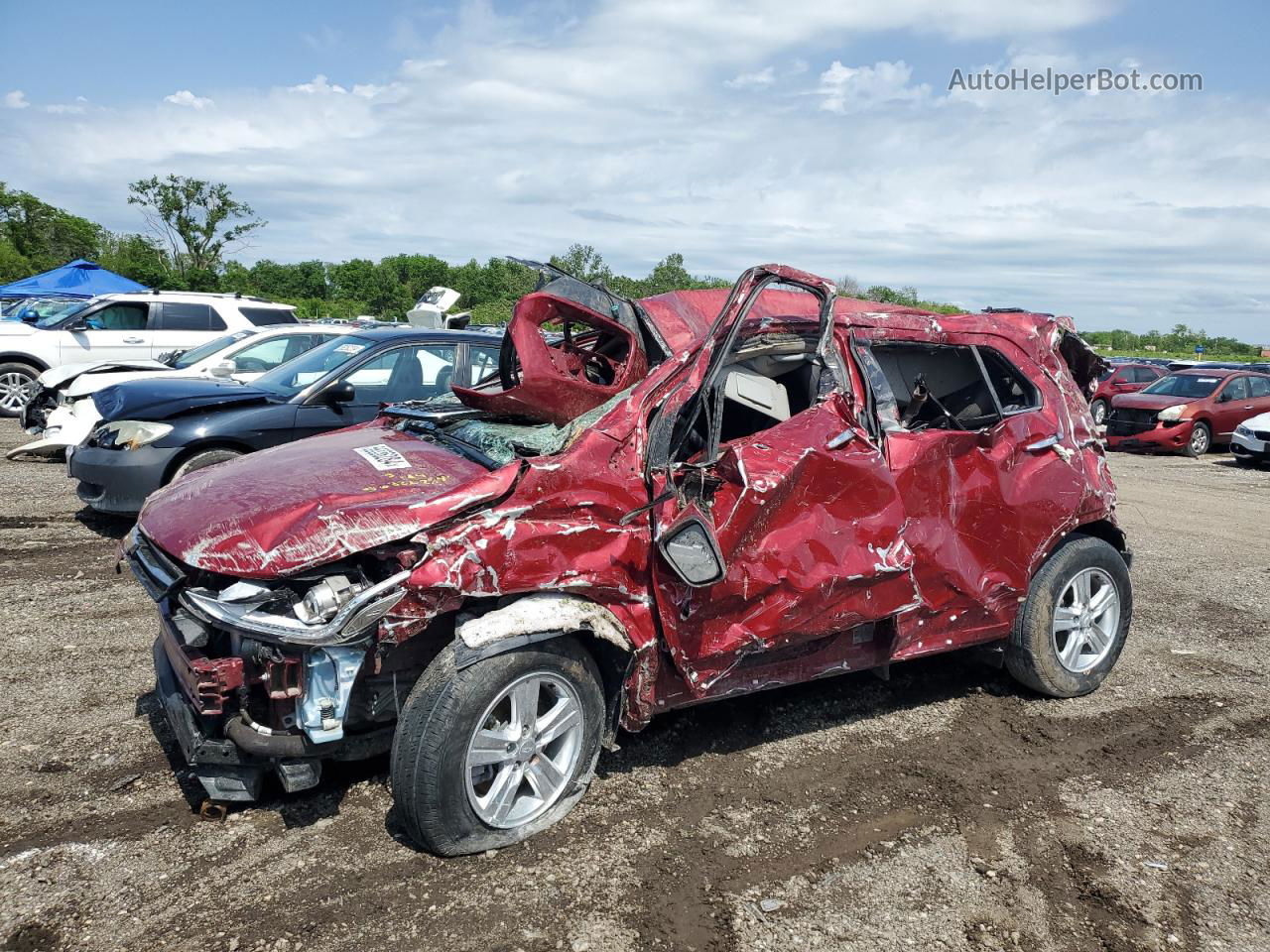 2019 Chevrolet Trax 1lt Red vin: 3GNCJLSB6KL294088