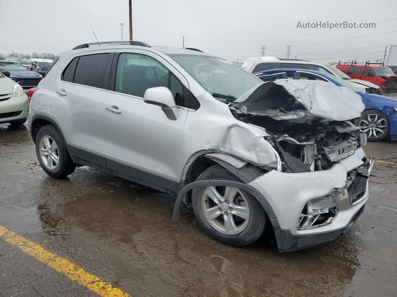 2019 Chevrolet Trax 1lt Серебряный vin: 3GNCJLSB9KL245015