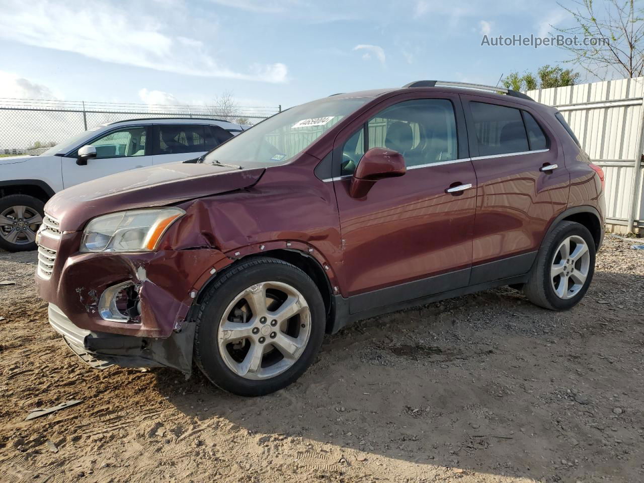 2016 Chevrolet Trax Ltz Burgundy vin: 3GNCJMSB6GL164213