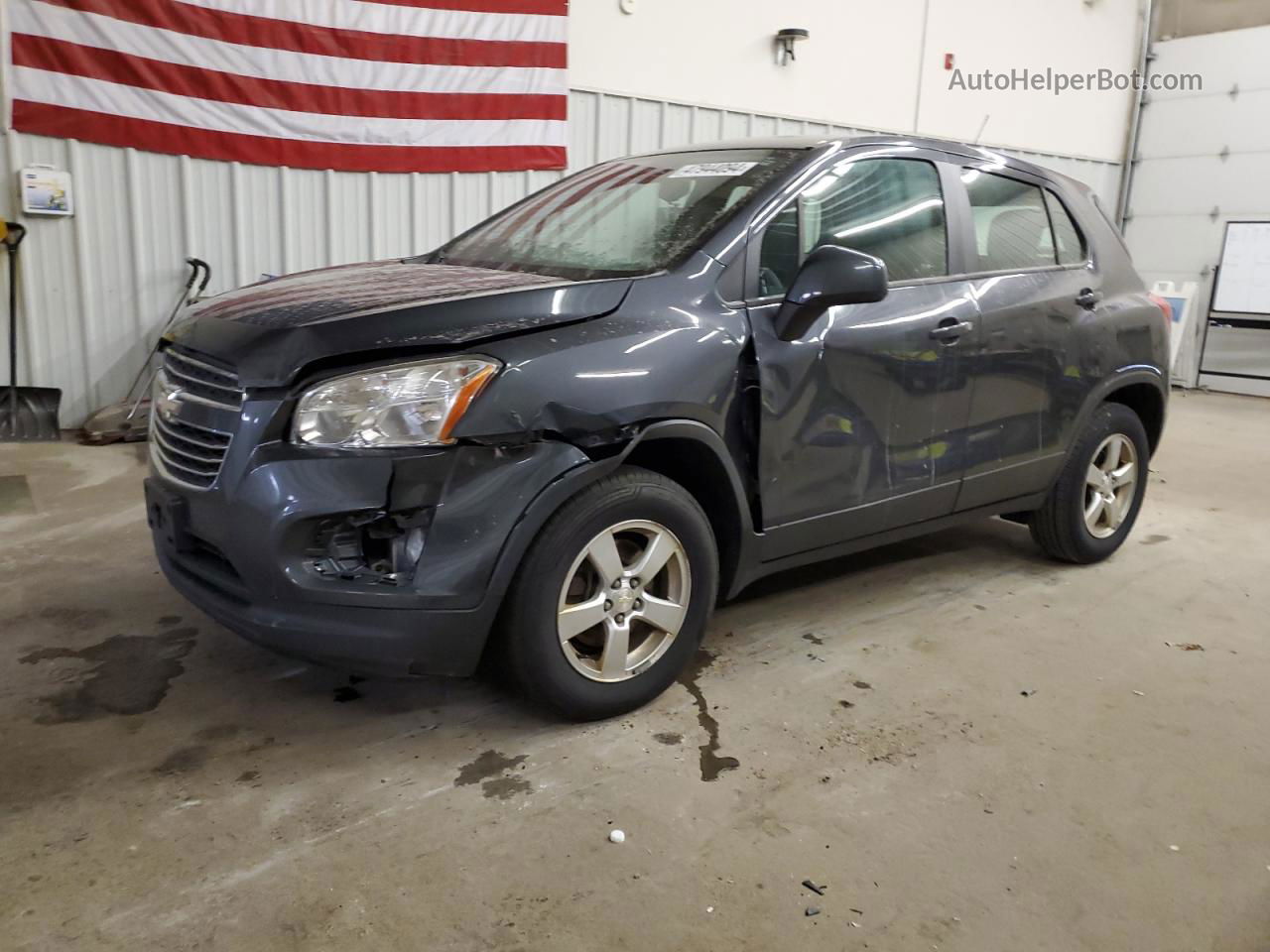 2016 Chevrolet Trax Ls Charcoal vin: 3GNCJNSB3GL221277