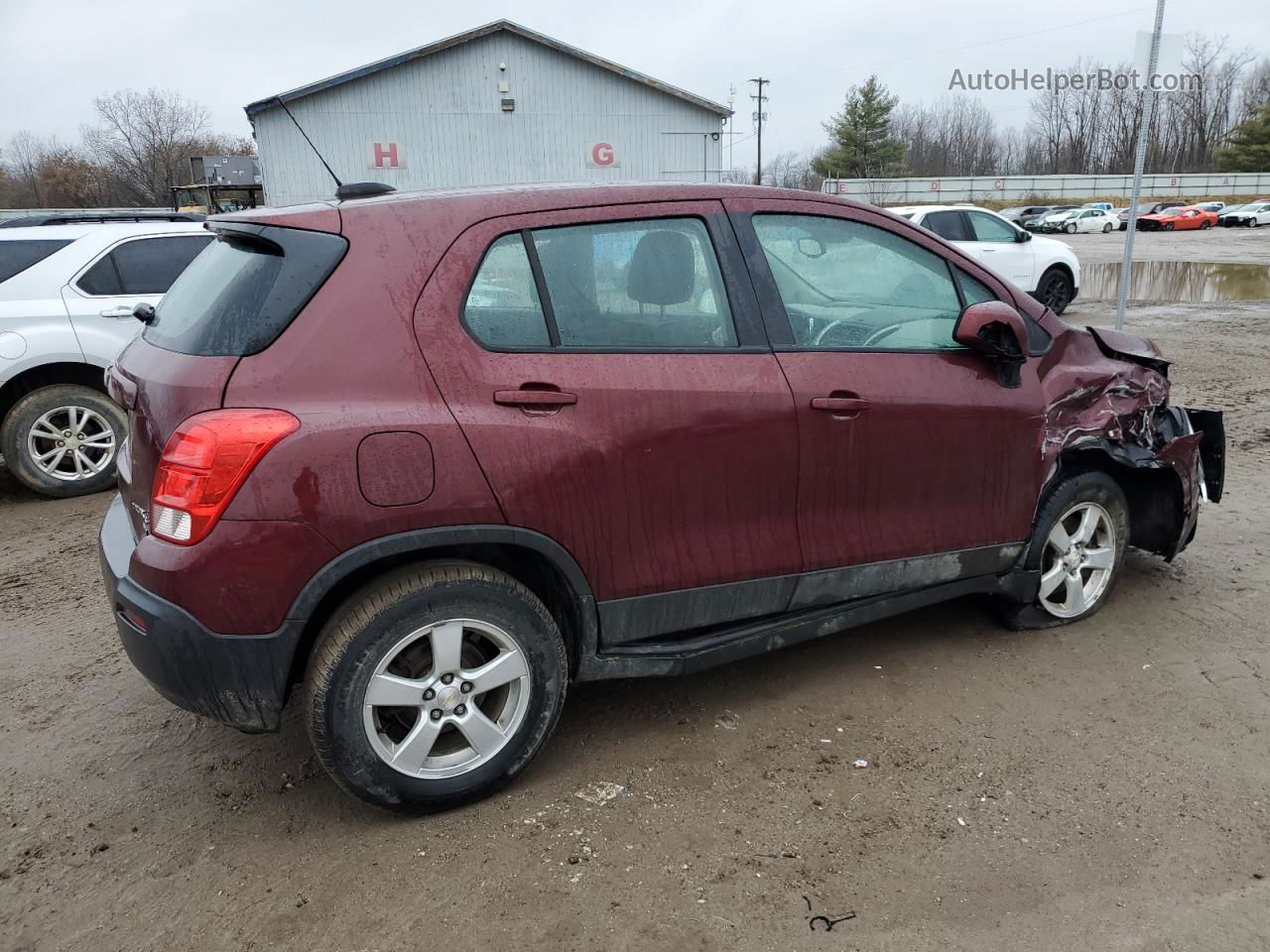 2016 Chevrolet Trax Ls Бордовый vin: 3GNCJNSB8GL276789