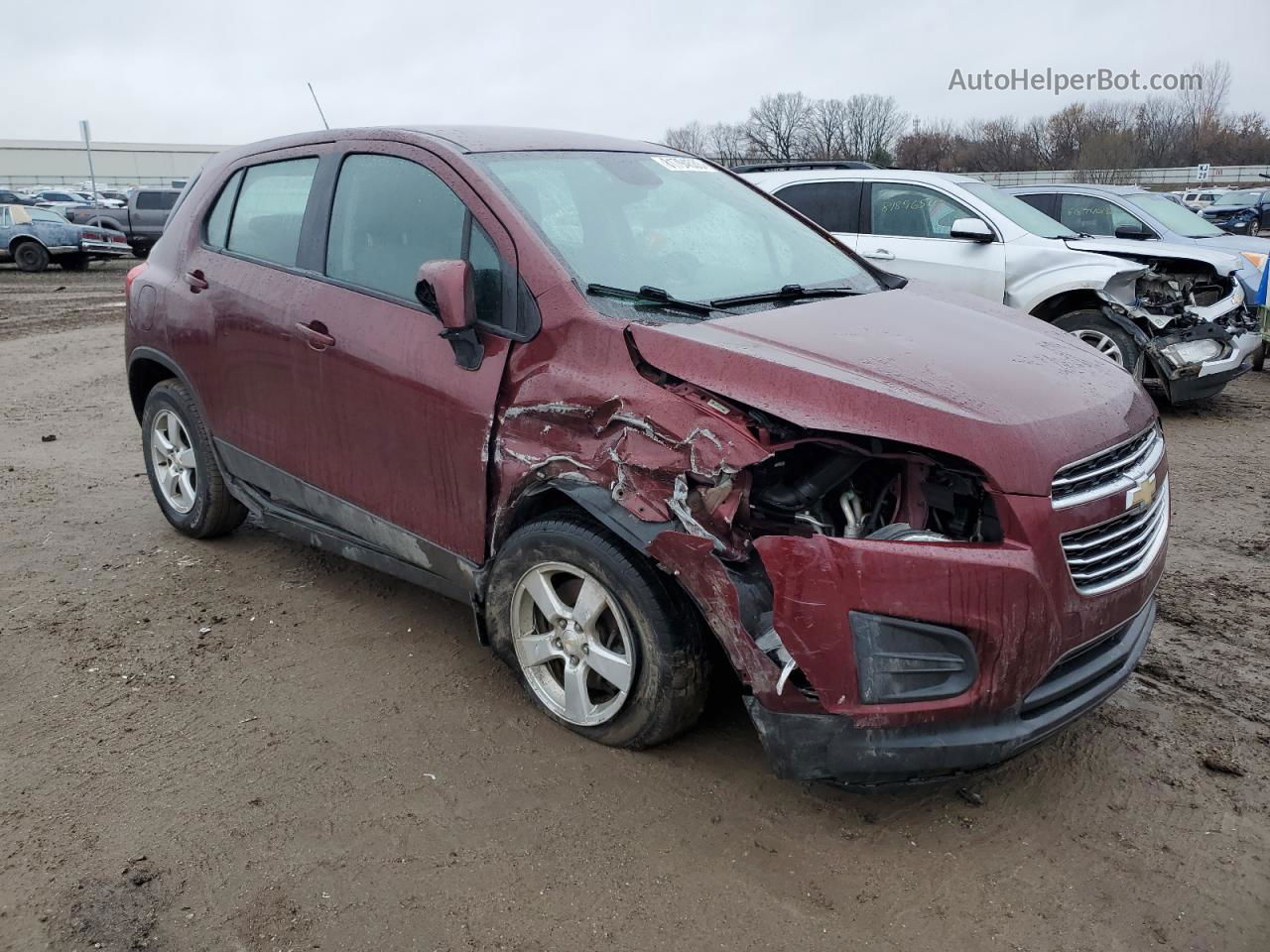 2016 Chevrolet Trax Ls Бордовый vin: 3GNCJNSB8GL276789