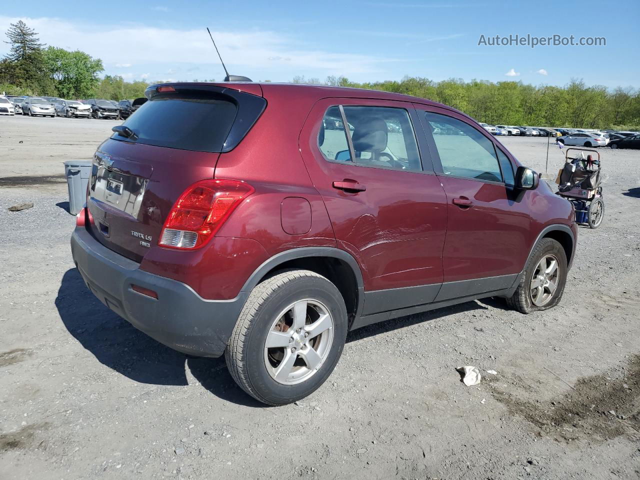 2016 Chevrolet Trax Ls Burgundy vin: 3GNCJNSB9GL254638