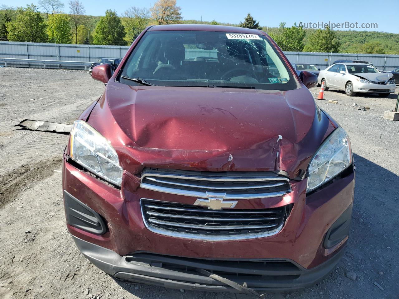 2016 Chevrolet Trax Ls Burgundy vin: 3GNCJNSB9GL254638