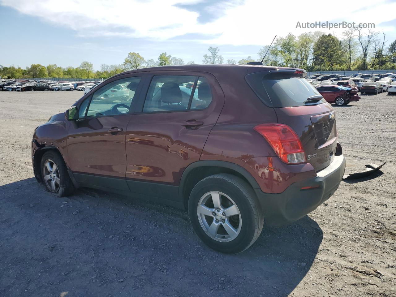 2016 Chevrolet Trax Ls Burgundy vin: 3GNCJNSB9GL254638