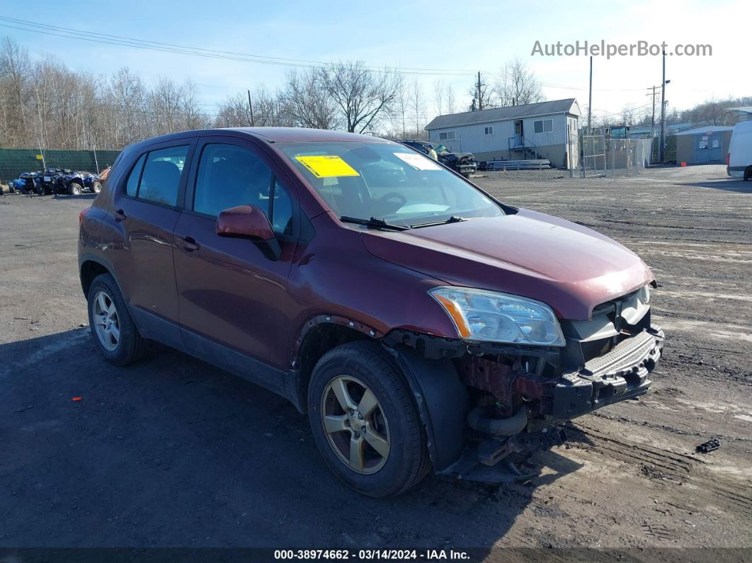 2016 Chevrolet Trax 1ls Maroon vin: 3GNCJNSBXGL257581