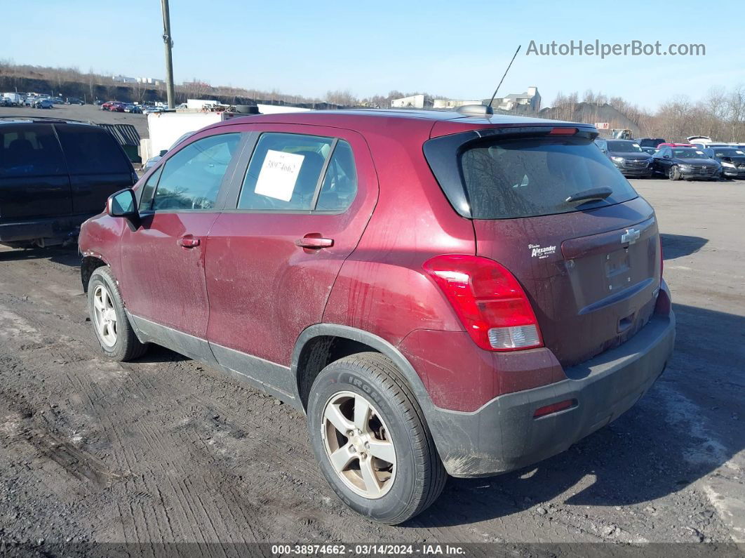 2016 Chevrolet Trax 1ls Maroon vin: 3GNCJNSBXGL257581