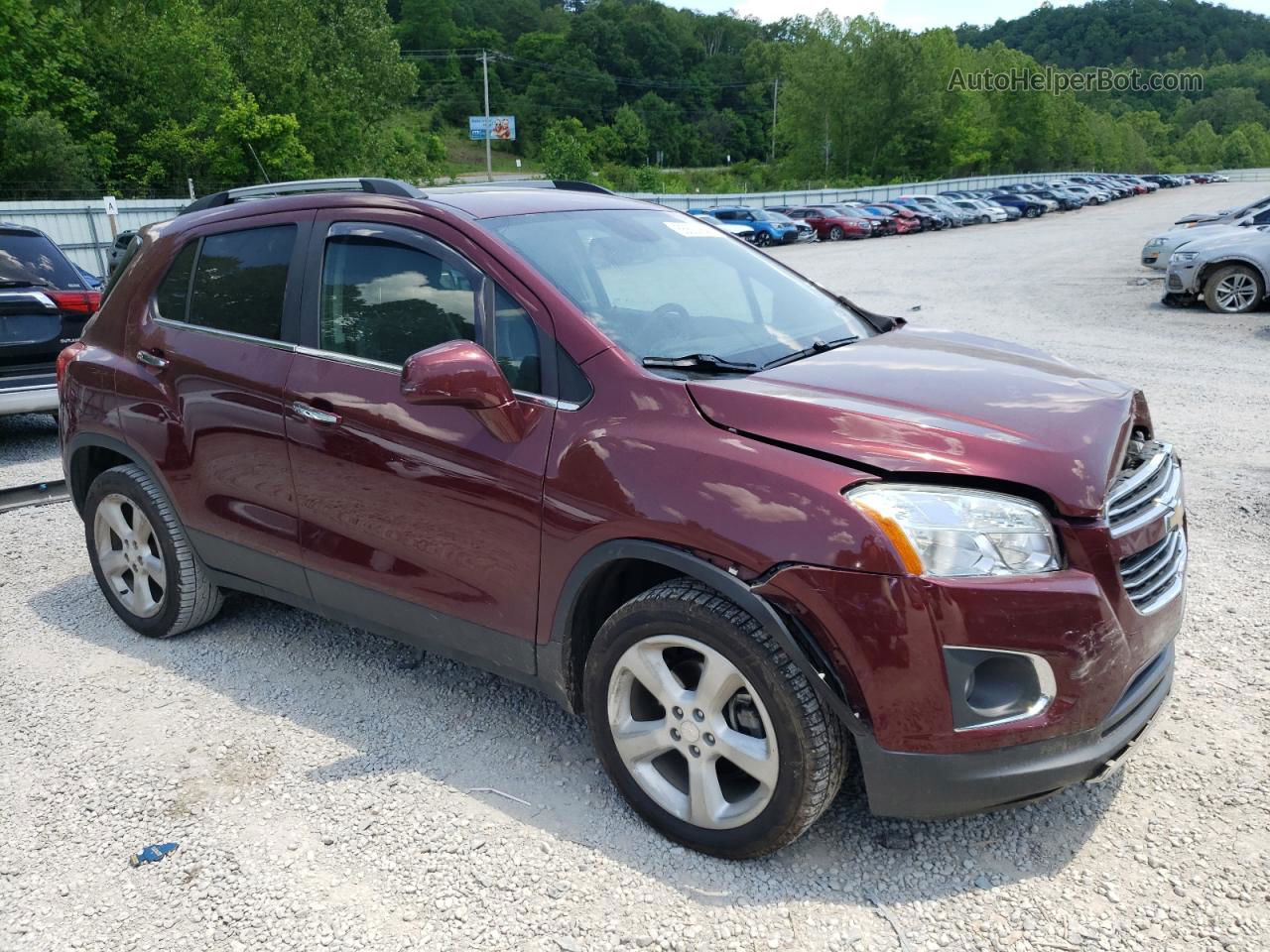 2016 Chevrolet Trax Ltz Burgundy vin: 3GNCJRSB4GL211865