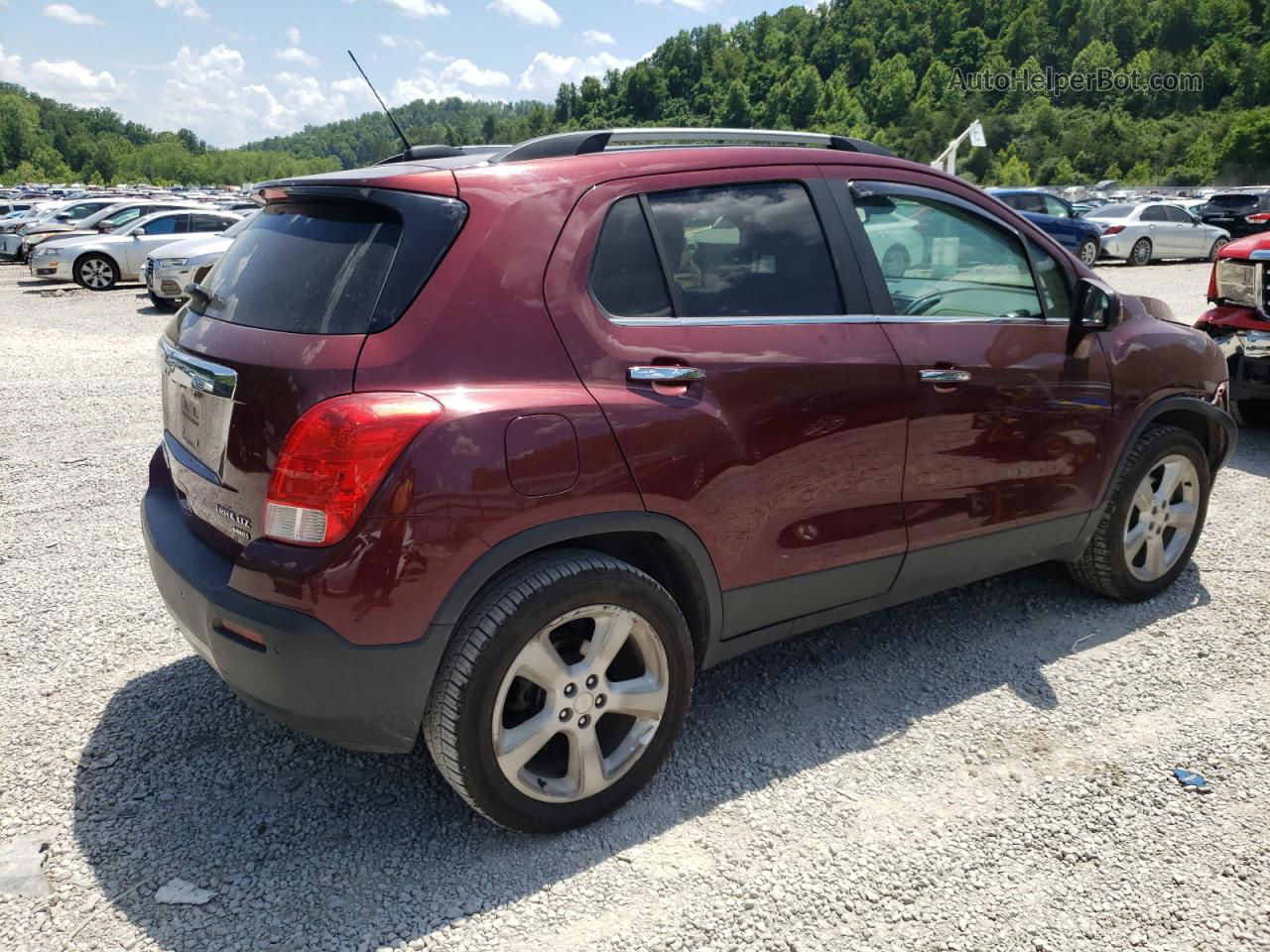 2016 Chevrolet Trax Ltz Burgundy vin: 3GNCJRSB4GL211865