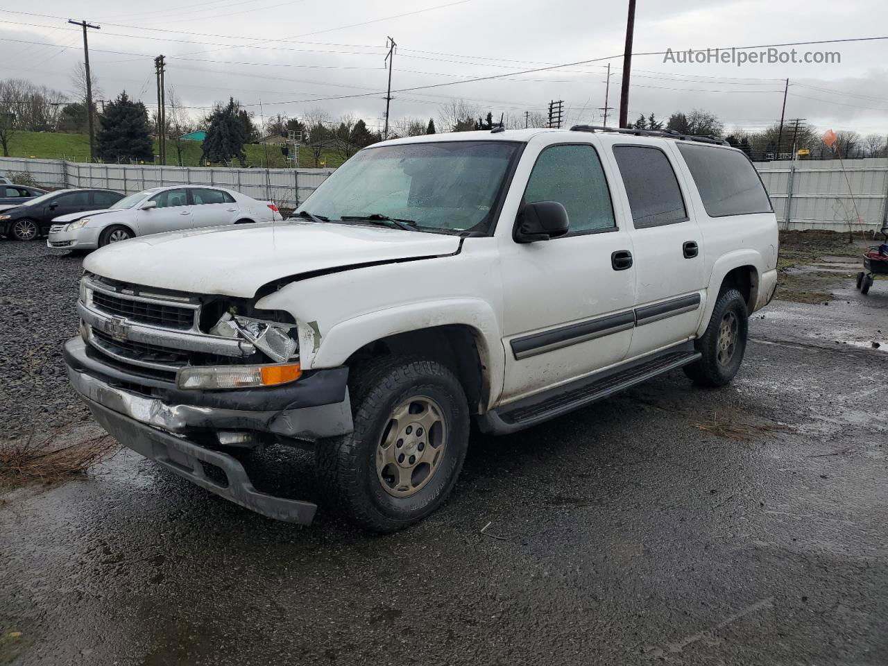 2005 Chevrolet Suburban C1500 White vin: 3GNEC16ZX5G103333