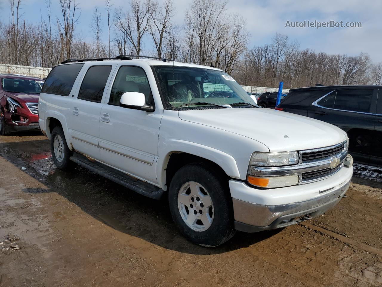 2005 Chevrolet Suburban K1500 White vin: 3GNFK16Z55G233317