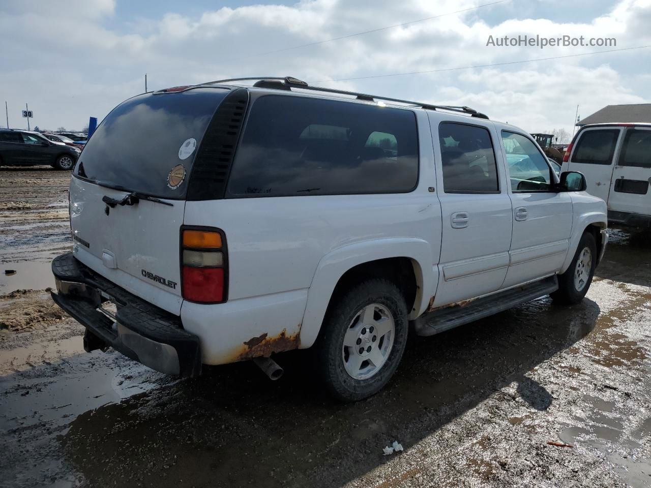 2005 Chevrolet Suburban K1500 White vin: 3GNFK16Z55G233317