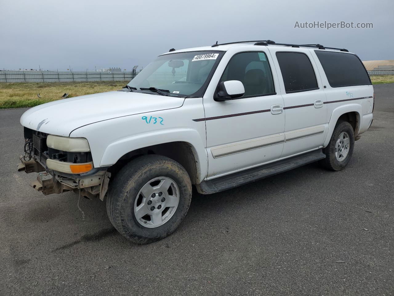 2005 Chevrolet Suburban K1500 White vin: 3GNFK16Z75G142548