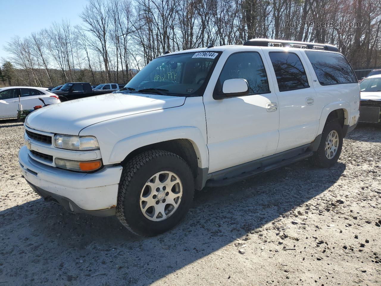 2005 Chevrolet Suburban K1500 White vin: 3GNFK16Z75G285533