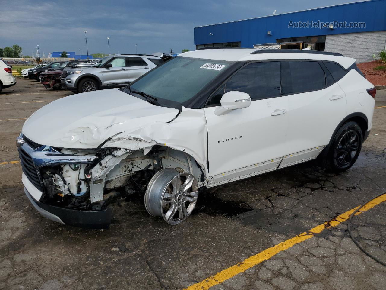 2019 Chevrolet Blazer 1lt White vin: 3GNKBBRA7KS663644